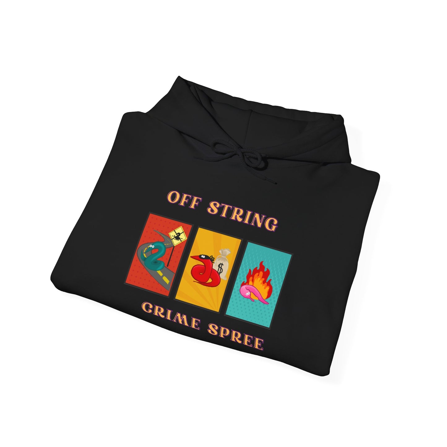 Worm off the String, Crime Spree, Unisex Heavy Blend™ Hooded Sweatshirt
