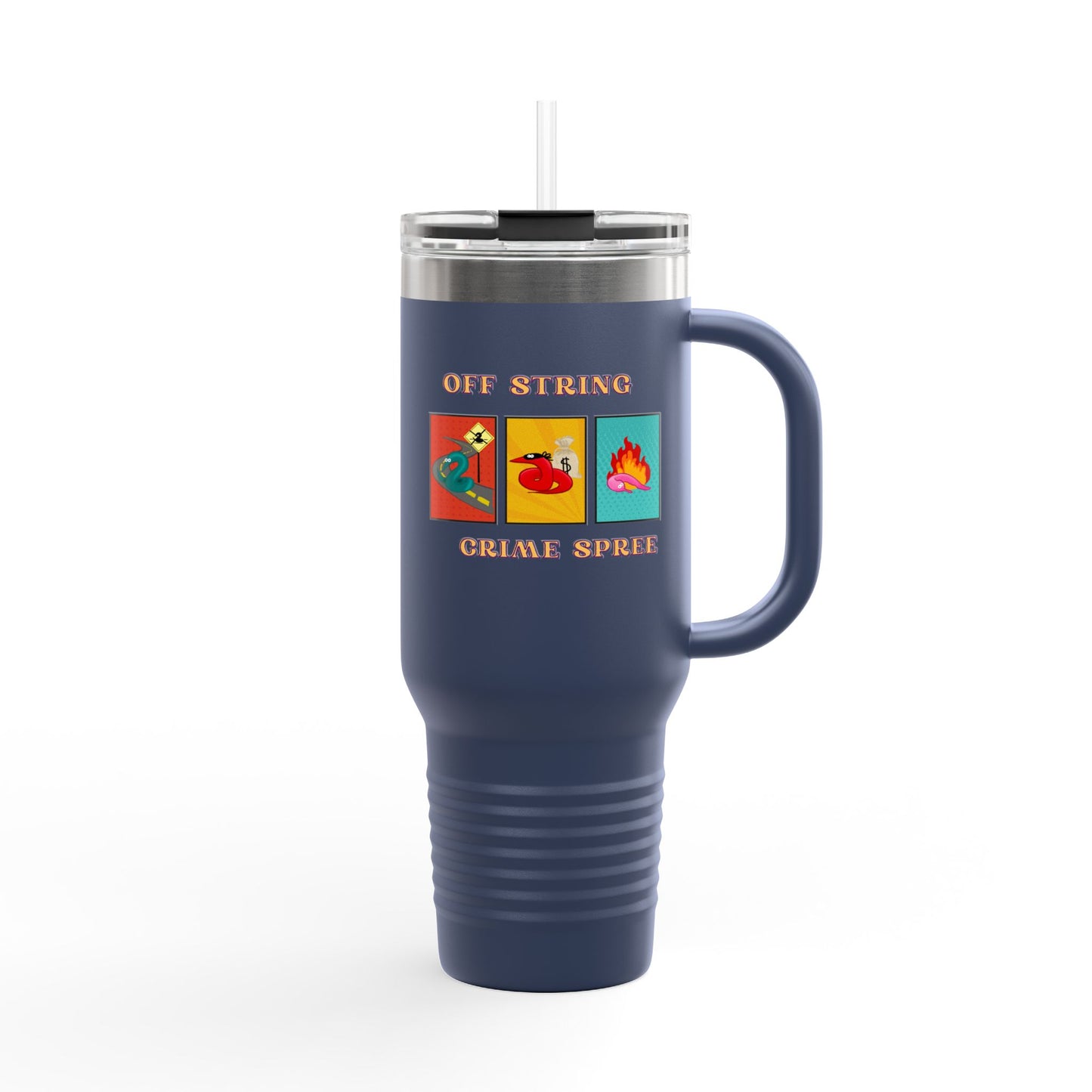 Worm off the String, Crime Spree, Insulated Travel Mug, 40oz