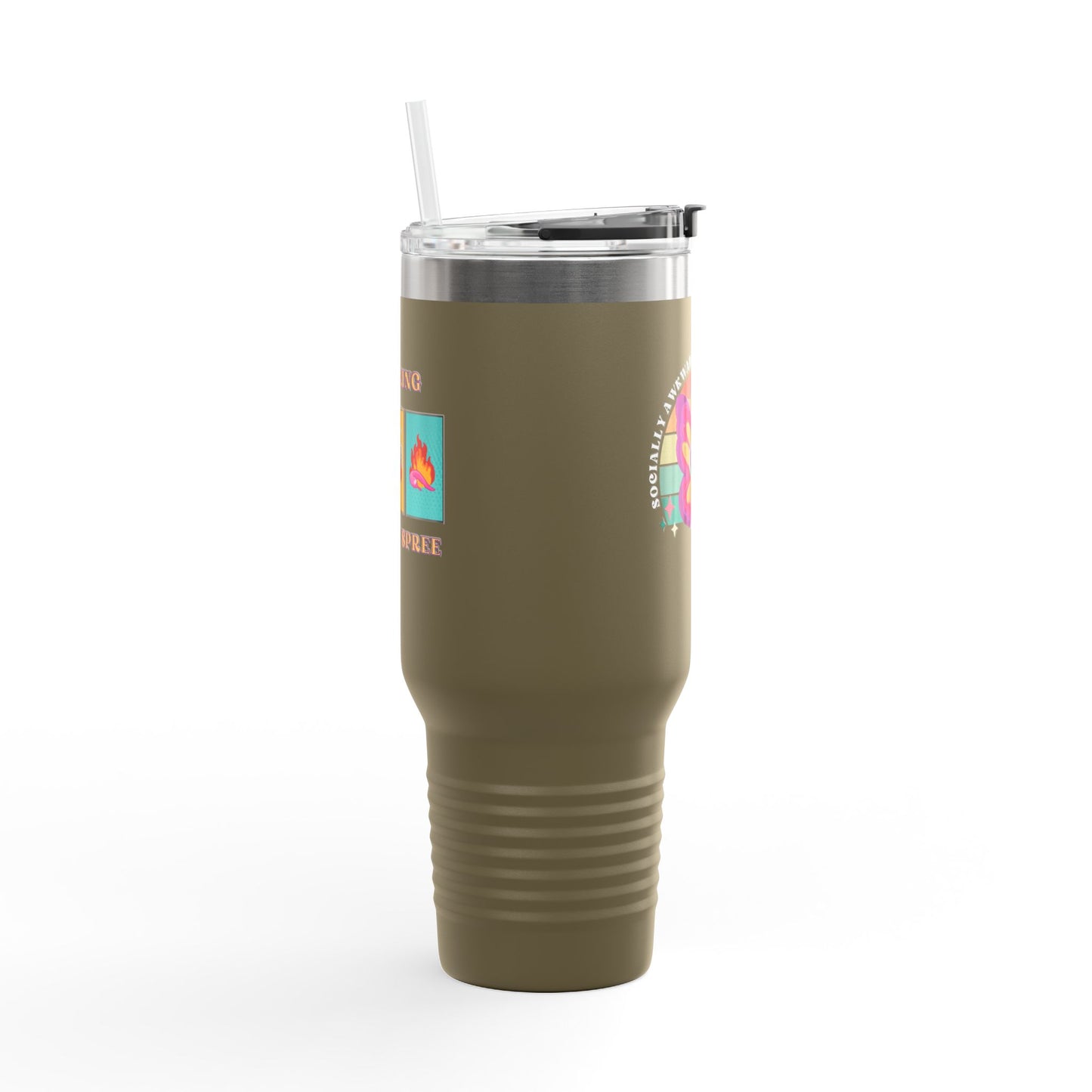Socially Awkward Butterfly, Insulated Travel Mug, 40oz