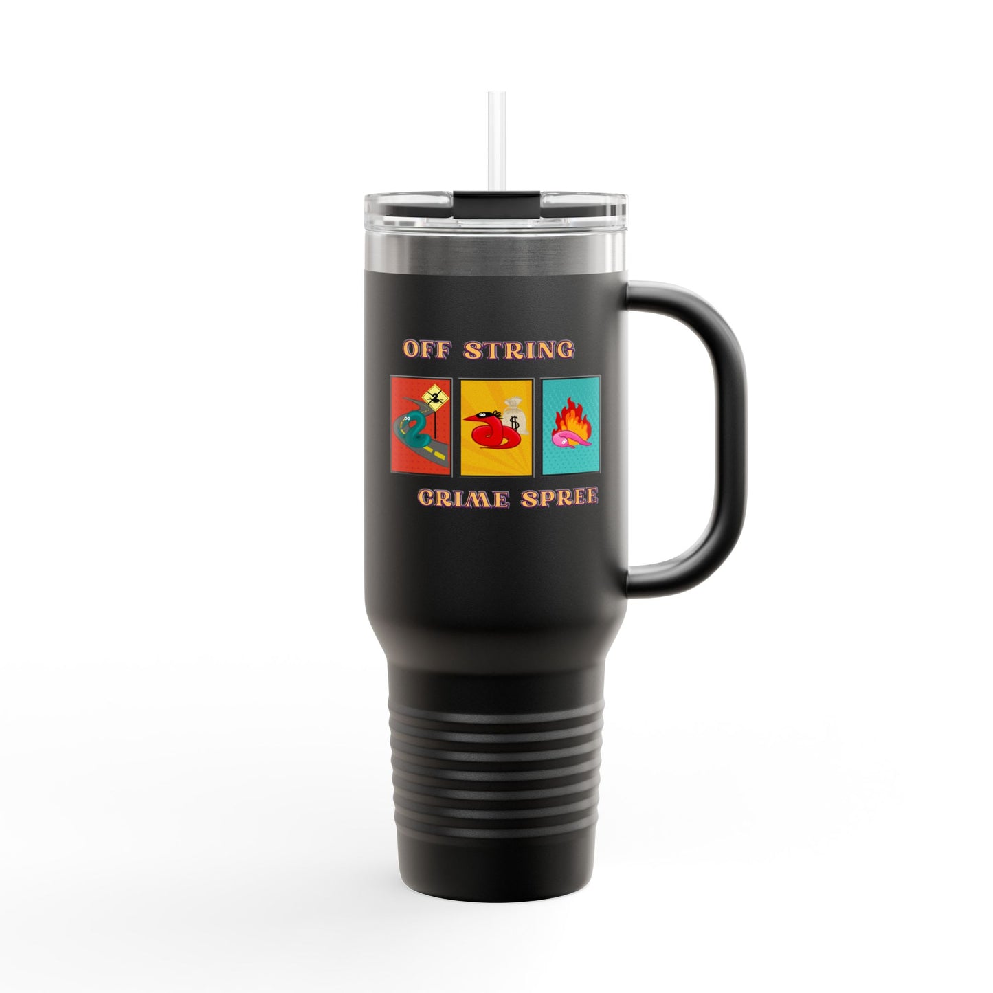 Worm off the String, Crime Spree, Insulated Travel Mug, 40oz