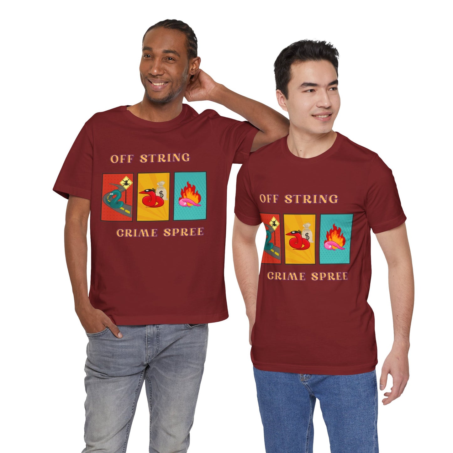Worm on the String, Worm off the String, Crime Spree, Unisex Jersey Short Sleeve Tee