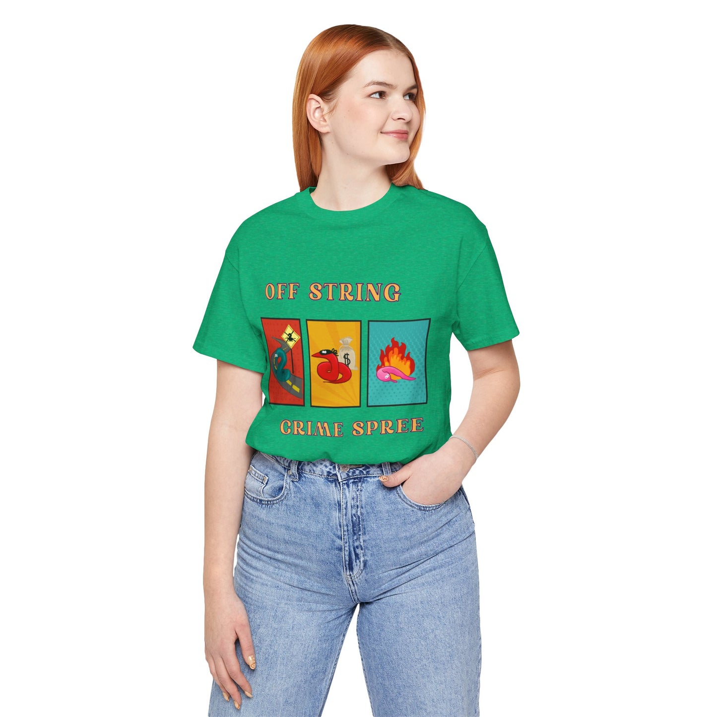 Worm on the String, Worm off the String, Crime Spree, Unisex Jersey Short Sleeve Tee