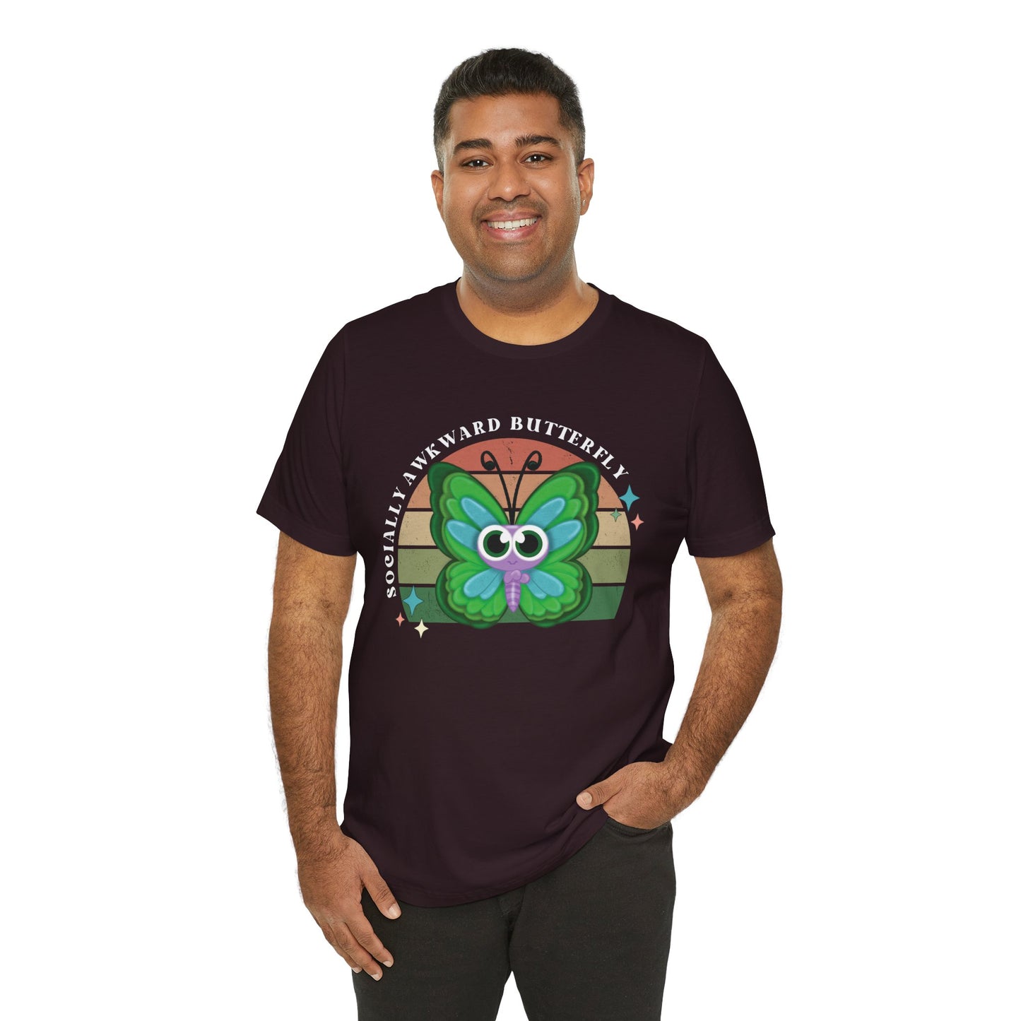 Socially Awkward Butterfly Unisex Tee, Introvert Meme Shirt, Funny Graphic Tee, Sarcastic T-Shirt, Humorous Top, Hilarious Quote Tee