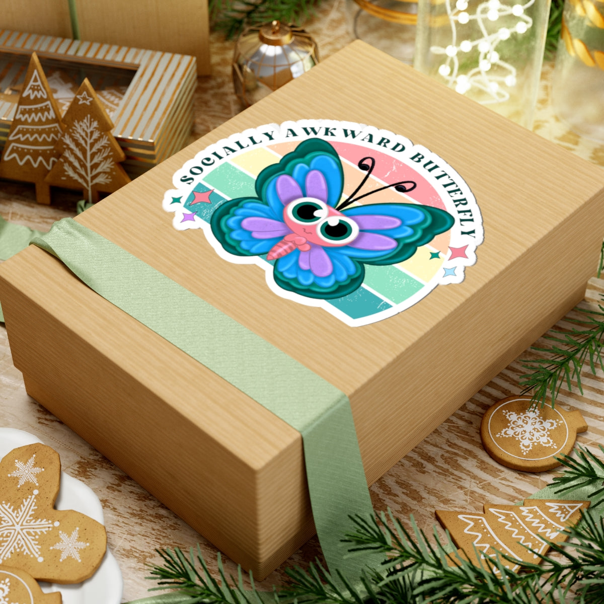 Socially Awkward Butterfly Sticker Decal