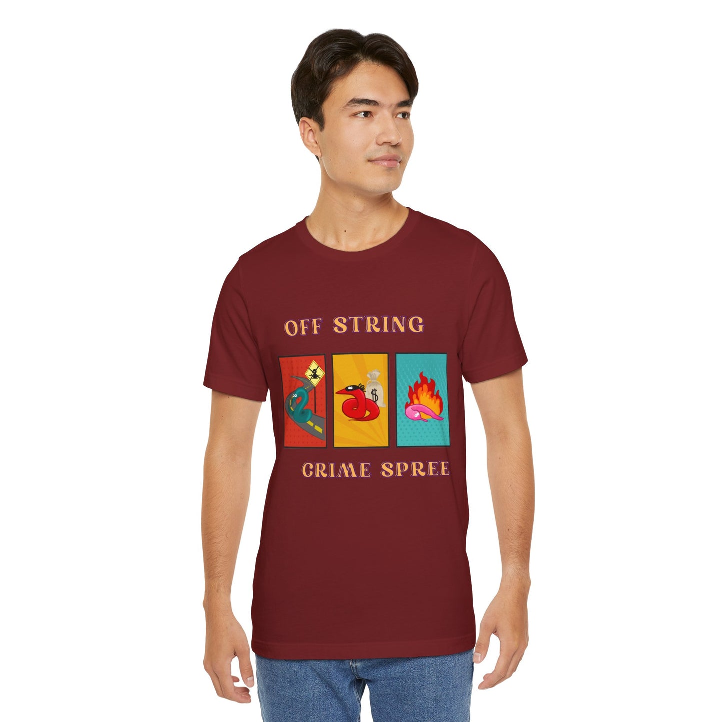 Worm on the String, Worm off the String, Crime Spree, Unisex Jersey Short Sleeve Tee
