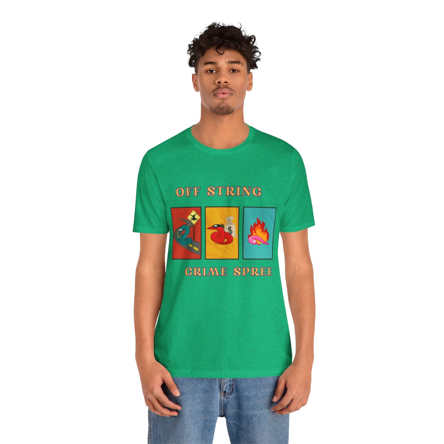 Worm on the String, Worm off the String, Crime Spree, Unisex Jersey Short Sleeve Tee