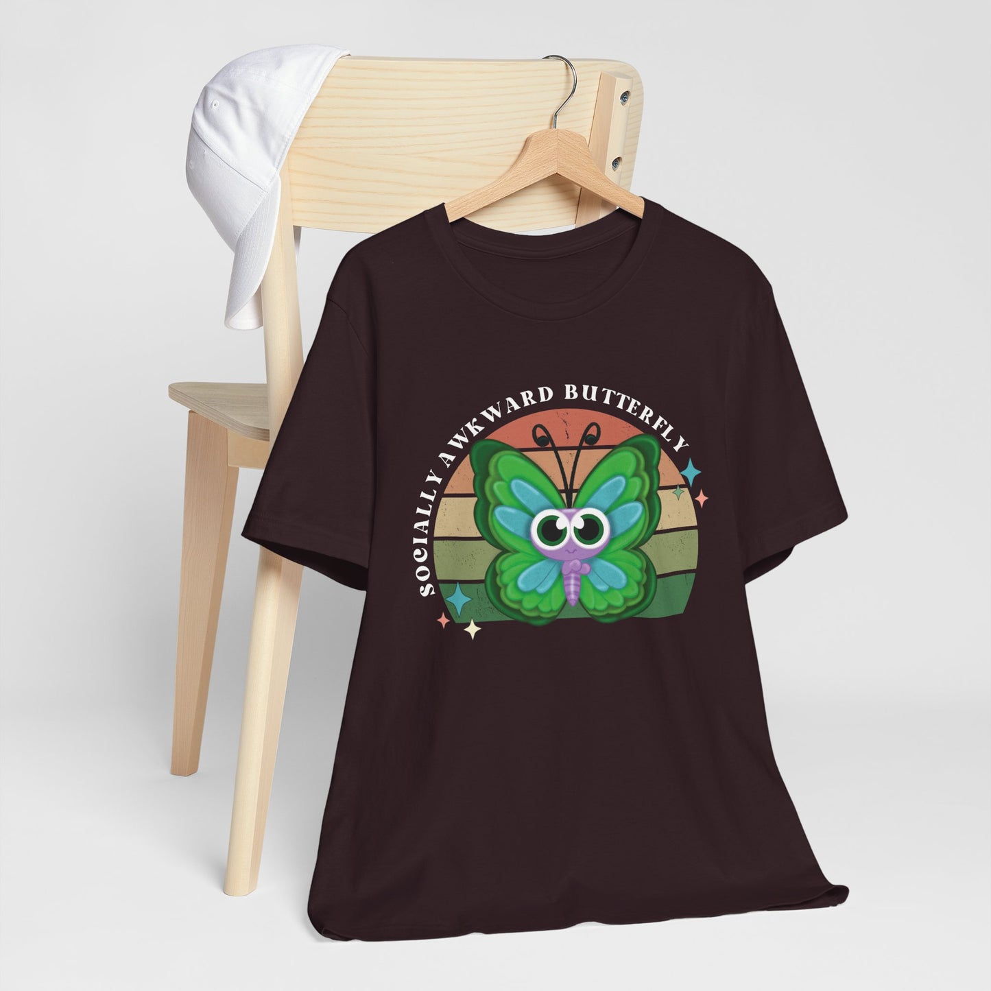 Socially Awkward Butterfly Unisex Tee, Introvert Meme Shirt, Funny Graphic Tee, Sarcastic T-Shirt, Humorous Top, Hilarious Quote Tee