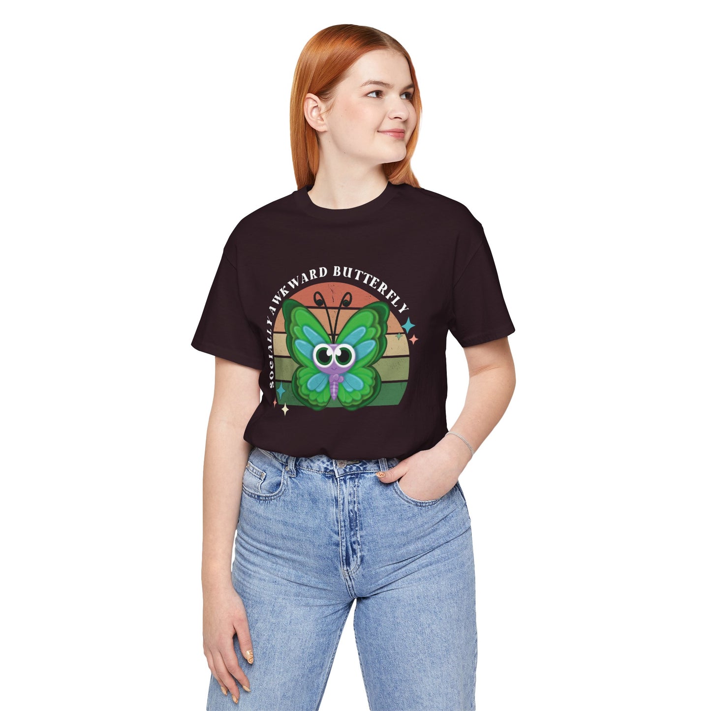 Socially Awkward Butterfly Unisex Tee, Introvert Meme Shirt, Funny Graphic Tee, Sarcastic T-Shirt, Humorous Top, Hilarious Quote Tee