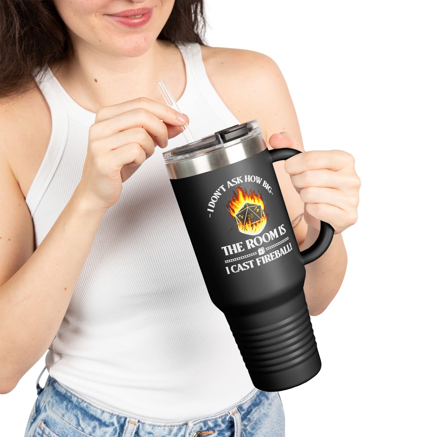 Travel Mug - d&d Spell Cast Fireball Design