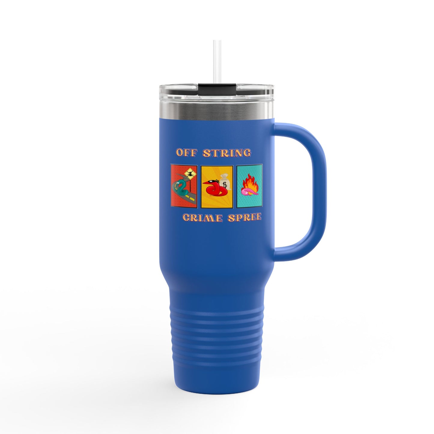 Worm off the String, Crime Spree, Insulated Travel Mug, 40oz