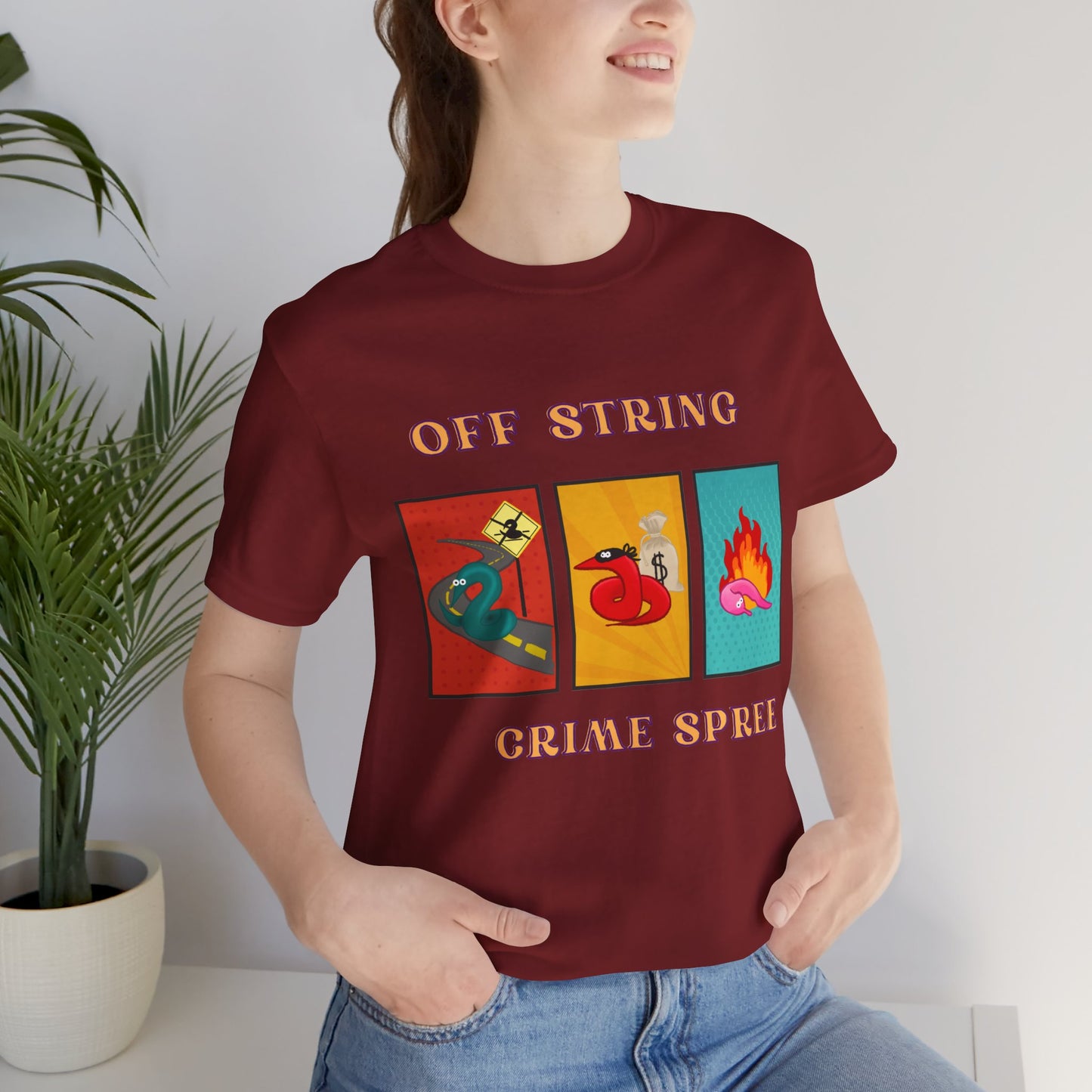 Worm on the String, Worm off the String, Crime Spree, Unisex Jersey Short Sleeve Tee