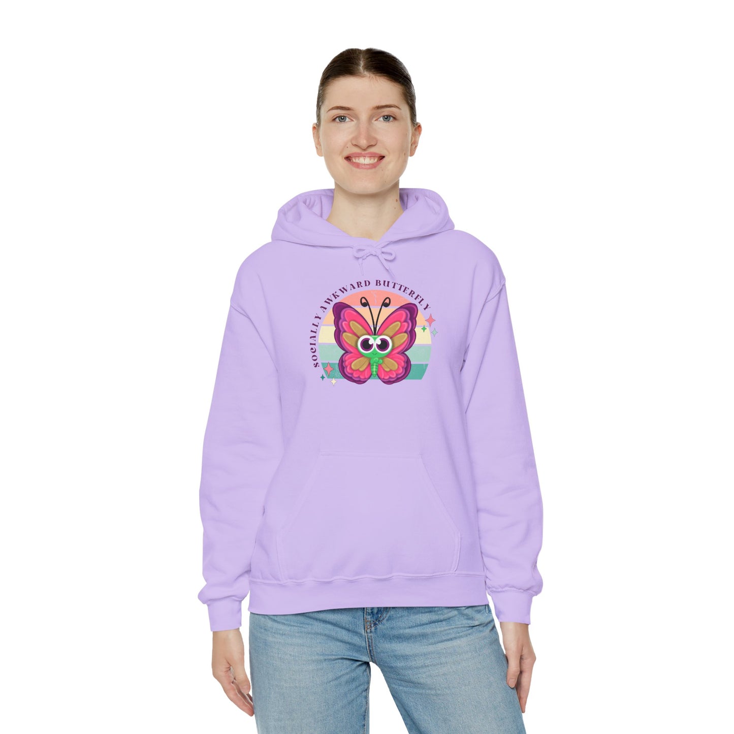Socially Awkward Butterfly Hoodie, Introvert Gift, Funny Sweatshirt, Shy Personality, Humor Jumper, Anti Social Shirt