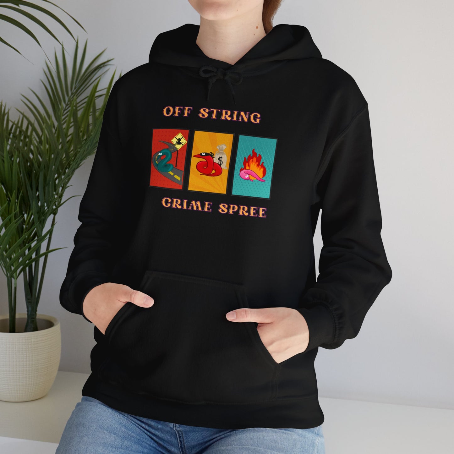 Worm off the String, Crime Spree, Unisex Heavy Blend™ Hooded Sweatshirt