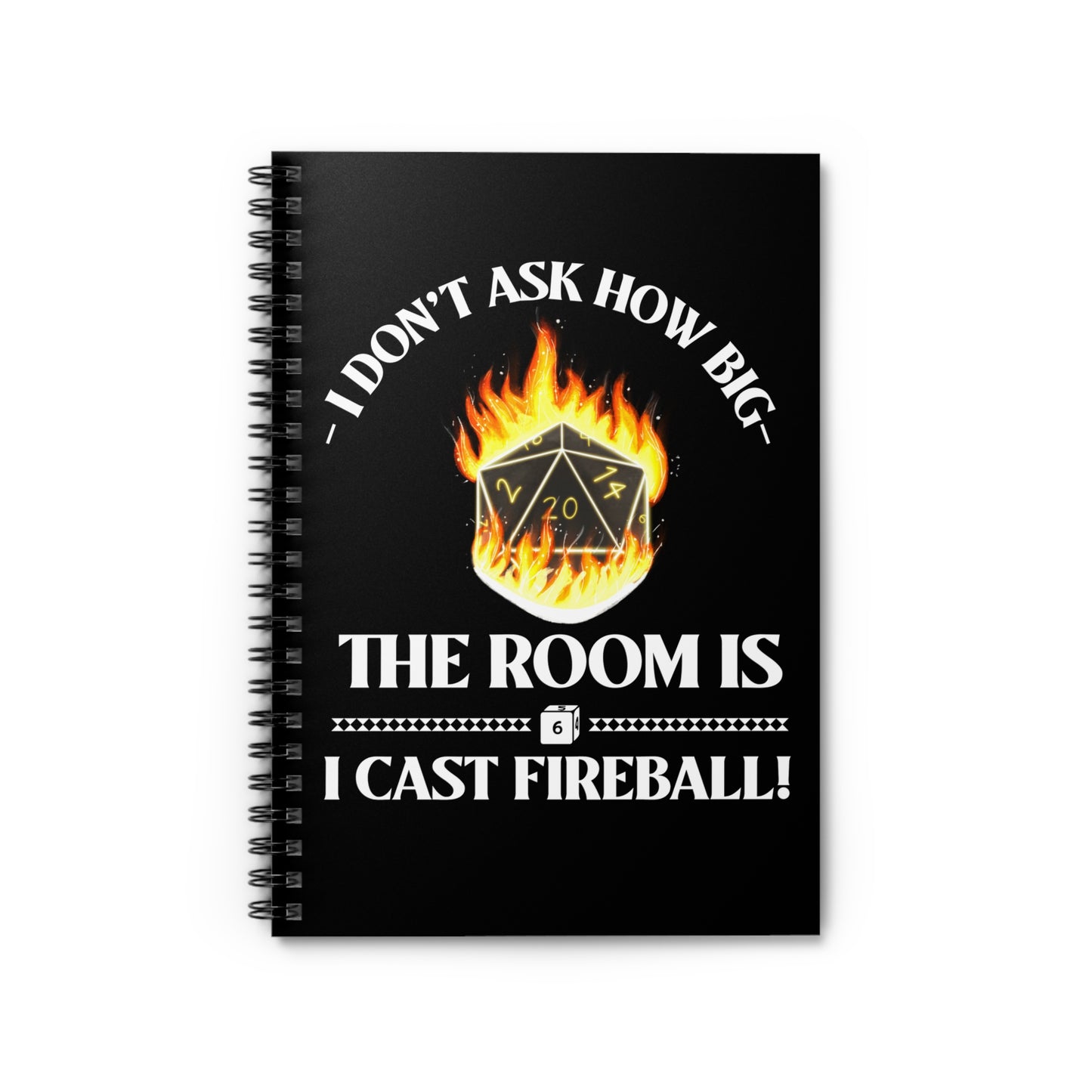 Spell Cast Fireball Spiral Notebook - Ruled Line
