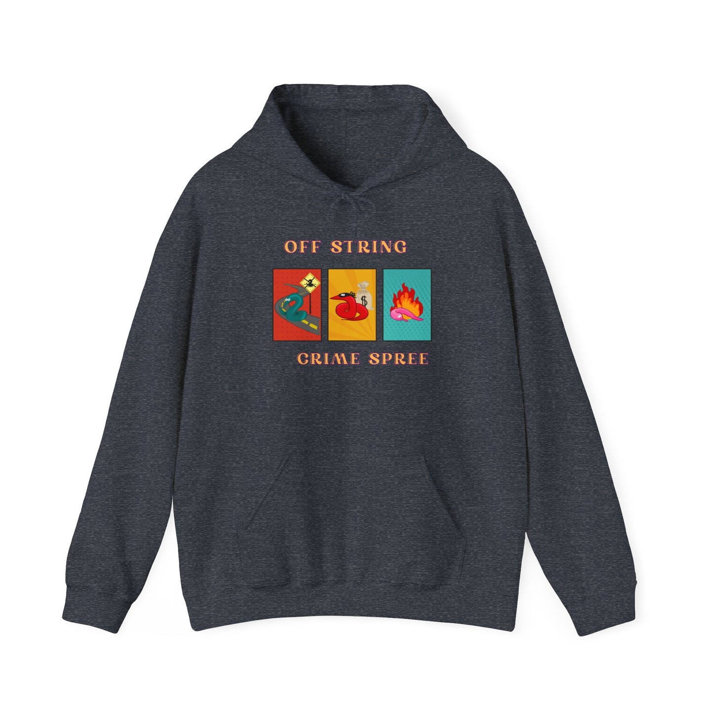Worm off the String, Crime Spree, Unisex Heavy Blend™ Hooded Sweatshirt