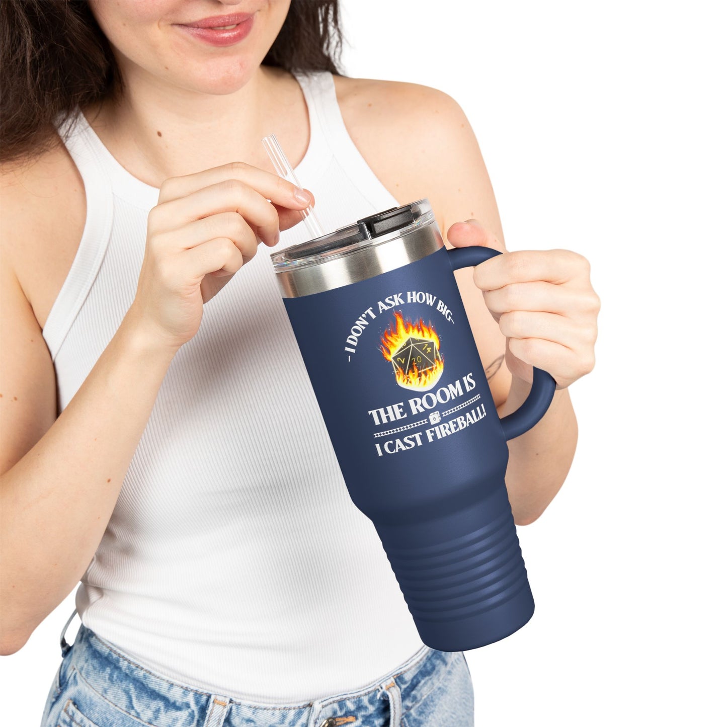 Travel Mug - d&d Spell Cast Fireball Design