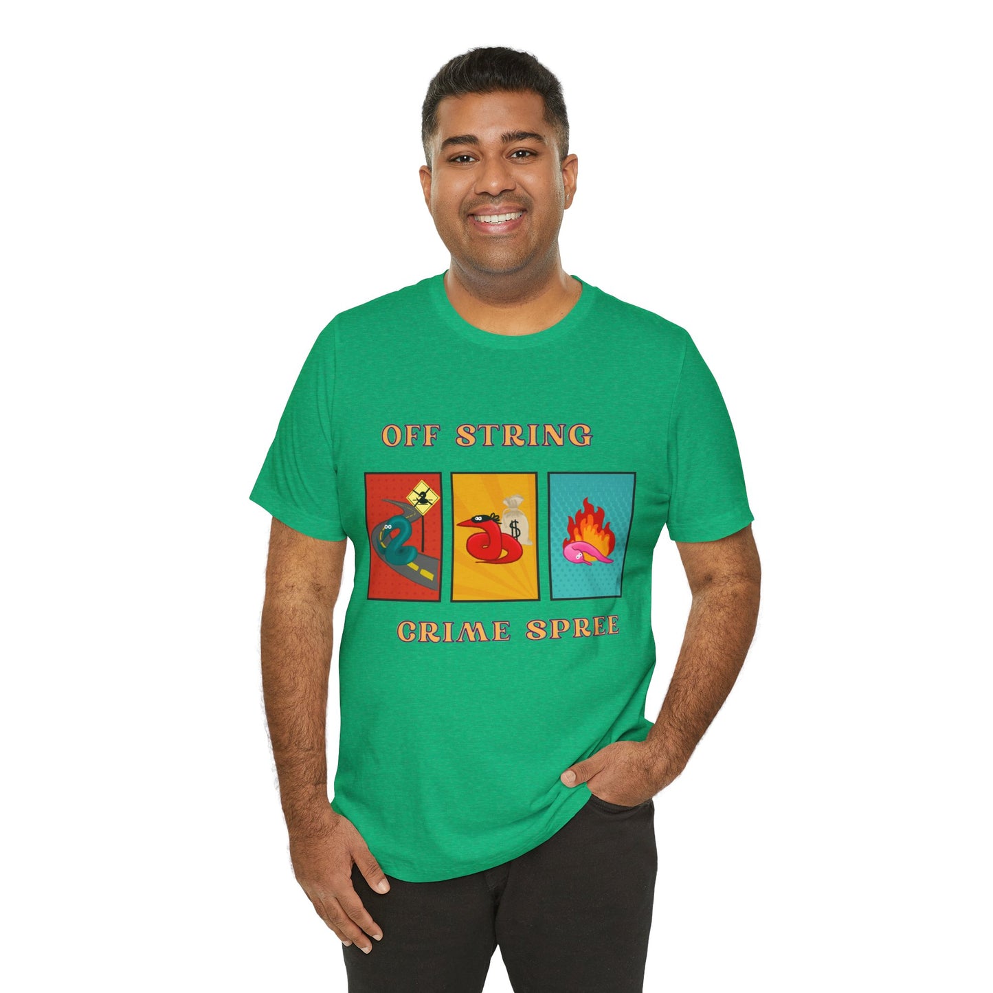 Worm on the String, Worm off the String, Crime Spree, Unisex Jersey Short Sleeve Tee