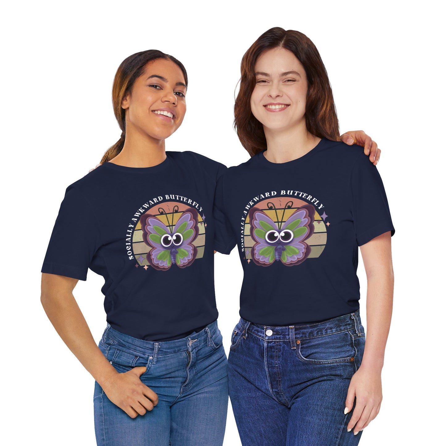Socially Awkward Butterfly Unisex Tee, Introvert Meme Shirt, Funny Graphic Tee, Sarcastic T-Shirt, Humorous Top, Hilarious Quote Tee