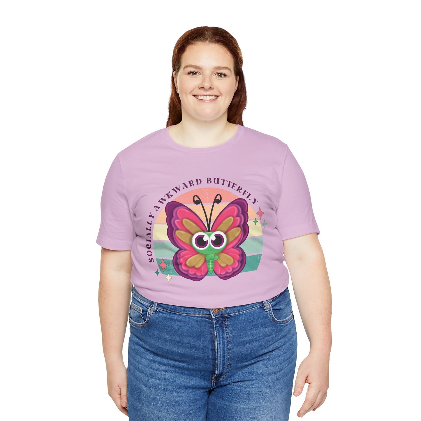 Socially Awkward Butterfly Unisex Tee, Introvert Meme Shirt, Funny Graphic Tee, Sarcastic T-Shirt, Humorous Top, Hilarious Quote Tee