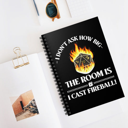 Spell Cast Fireball Spiral Notebook - Ruled Line