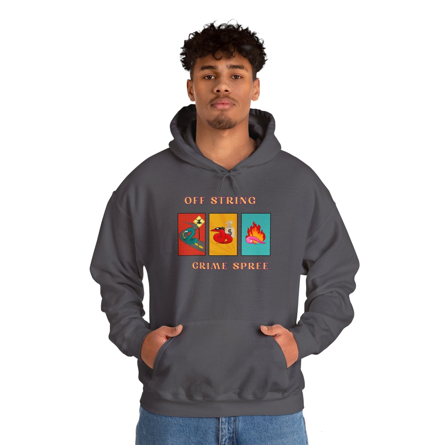 Worm off the String, Crime Spree, Unisex Heavy Blend™ Hooded Sweatshirt