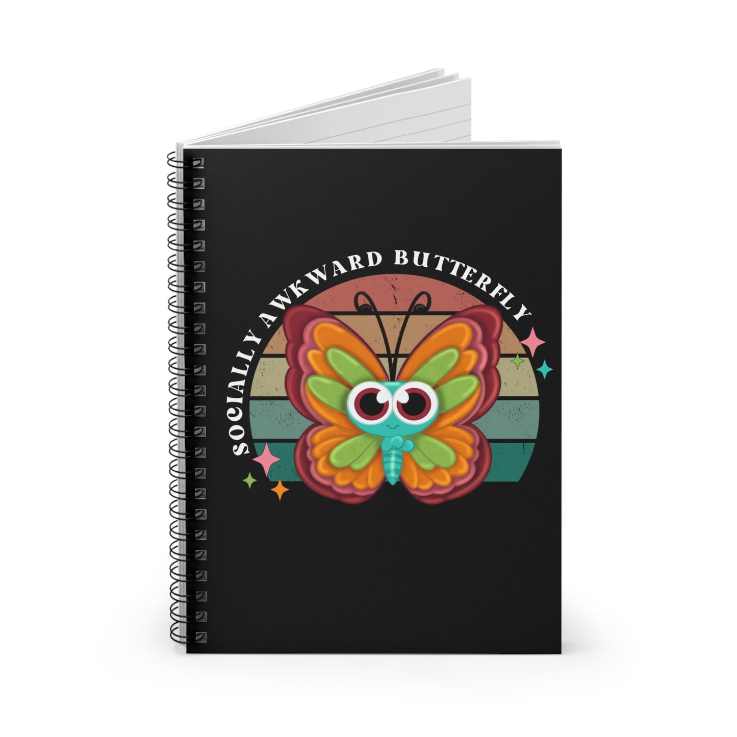 Socially Awkward Butterfly, Spiral Notebook - Ruled Line
