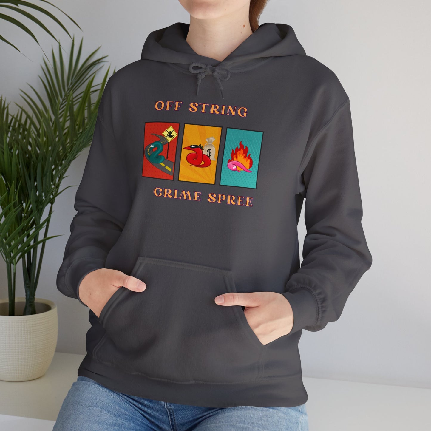 Worm off the String, Crime Spree, Unisex Heavy Blend™ Hooded Sweatshirt