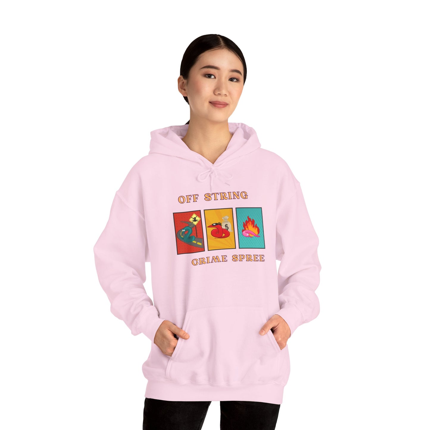 Worm off the String, Crime Spree, Unisex Heavy Blend™ Hooded Sweatshirt