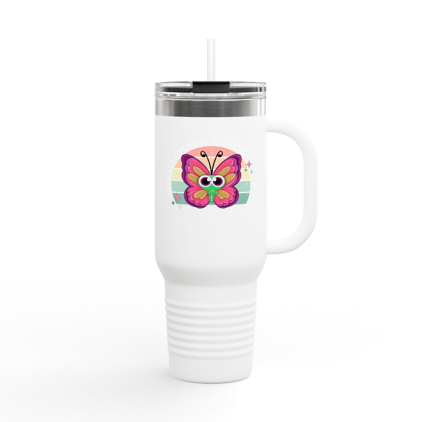 Socially Awkward Butterfly, Insulated Travel Mug, 40oz