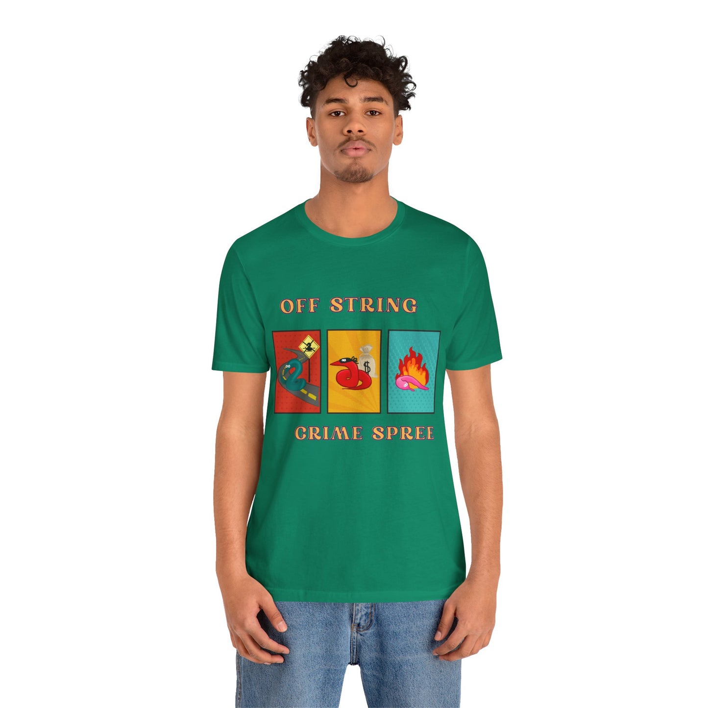 Worm on the String, Worm off the String, Crime Spree, Unisex Jersey Short Sleeve Tee
