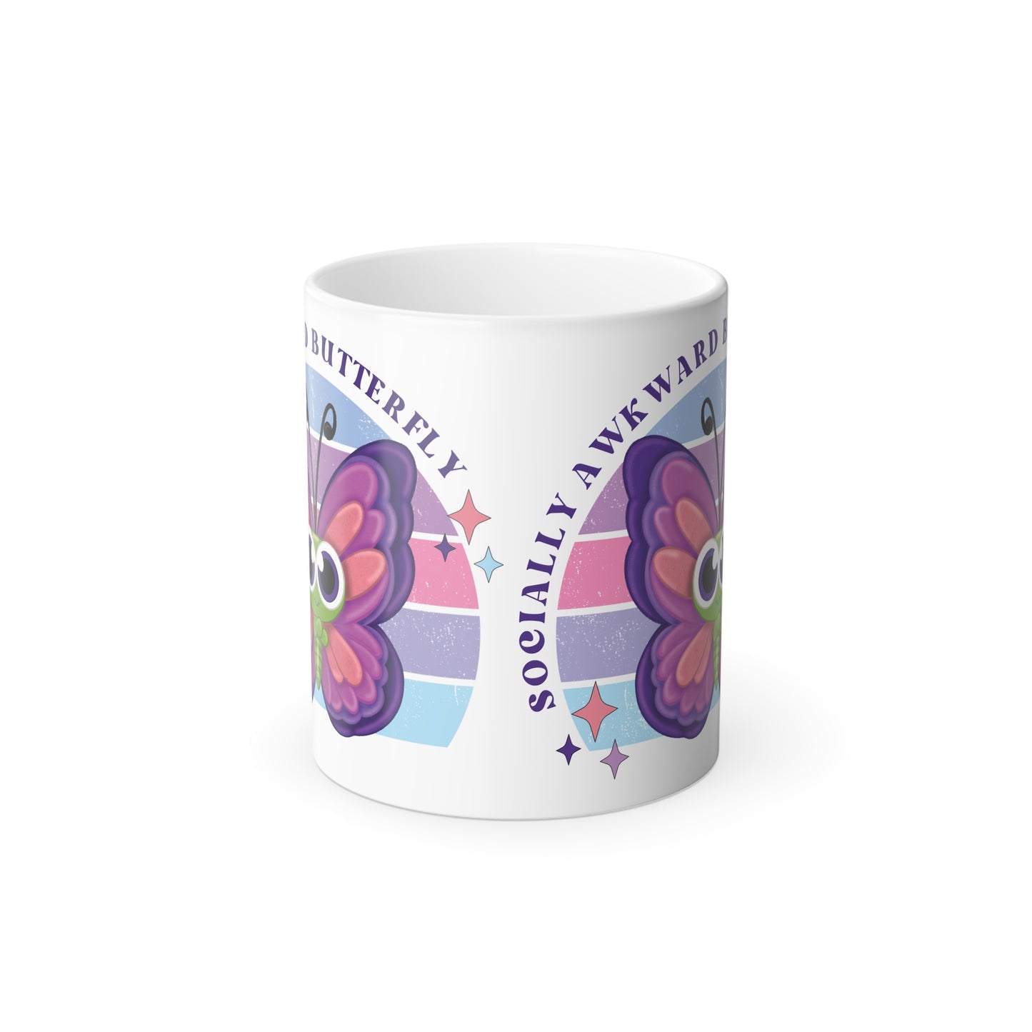 Socially Awkward Butterfly, Color Morphing Mug, coffee cup, 11oz