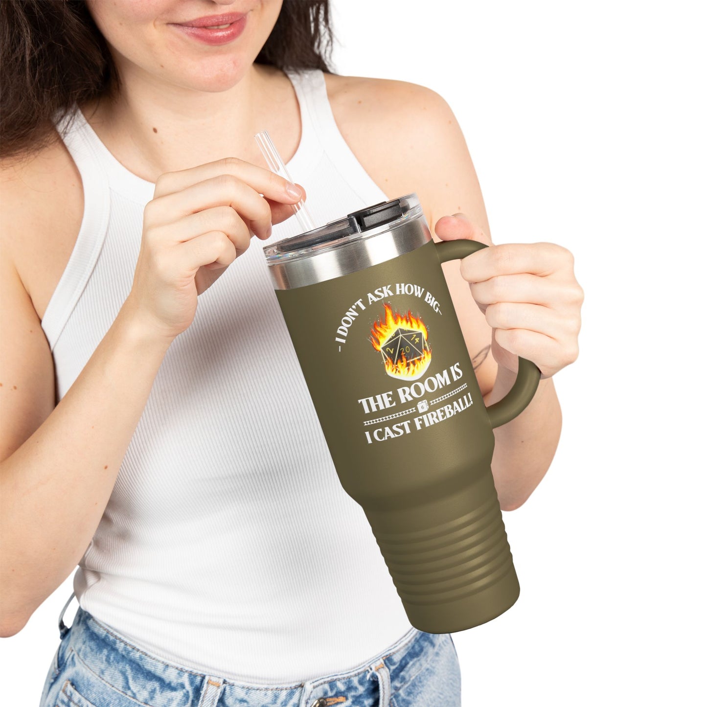 Travel Mug - d&d Spell Cast Fireball Design