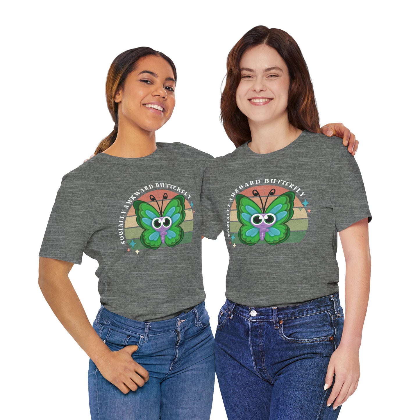 Socially Awkward Butterfly Unisex Tee, Introvert Meme Shirt, Funny Graphic Tee, Sarcastic T-Shirt, Humorous Top, Hilarious Quote Tee